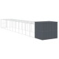 vidaXL Caseta perros con corral acero galvanizado gris 214x1273x181 cm vidaXL Caseta perros con corral acero galvanizado gris 214x1273x181 cm