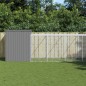 vidaXL Caseta perro corral acero galvanizado gris claro 214x1069x181cm vidaXL Caseta perro corral acero galvanizado gris claro 214x1069x181cm