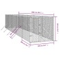 vidaXL Perrera de exterior acero galvanizado plateado 2x10x2 m