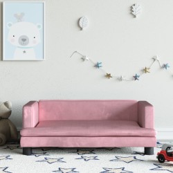 vidaXL Sofá para niños de terciopelo rosa 80x45x30 cm