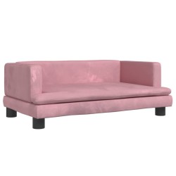 vidaXL Sofá para niños de terciopelo rosa 80x45x30 cm