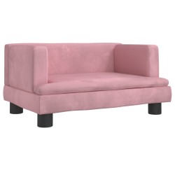 vidaXL Sofá para niños de terciopelo rosa 60x40x30 cm