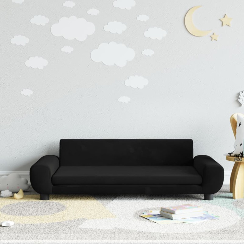 vidaXL Sofá para niños de terciopelo negro 100x54x33 cm vidaXL Sofá para niños de terciopelo negro 100x54x33 cm