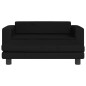vidaXL Sofá para niños con reposapiés terciopelo negro 100x50x30 cm