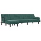 vidaXL Sofá cama en forma de L terciopelo verde oscuro 260x140x70 cm vidaXL Sofá cama en forma de L terciopelo verde oscuro 260x140x70 cm