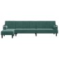 vidaXL Sofá cama en forma de L terciopelo verde oscuro 260x140x70 cm vidaXL Sofá cama en forma de L terciopelo verde oscuro 260x140x70 cm