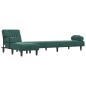 vidaXL Sofá cama en forma de L terciopelo verde oscuro 260x140x70 cm vidaXL Sofá cama en forma de L terciopelo verde oscuro 260x140x70 cm