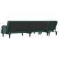 vidaXL Sofá cama en forma de L terciopelo verde oscuro 260x140x70 cm vidaXL Sofá cama en forma de L terciopelo verde oscuro 260x140x70 cm