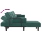 vidaXL Sofá cama en forma de L terciopelo verde oscuro 260x140x70 cm vidaXL Sofá cama en forma de L terciopelo verde oscuro 260x140x70 cm