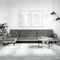 vidaXL Sofá cama en forma de L tela gris oscuro 260x140x70 cm vidaXL Sofá cama en forma de L tela gris oscuro 260x140x70 cm