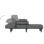vidaXL Sofá cama en forma de L tela gris oscuro 260x140x70 cm vidaXL Sofá cama en forma de L tela gris oscuro 260x140x70 cm
