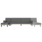 vidaXL Sofá cama en forma de L tela gris oscuro 260x140x70 cm vidaXL Sofá cama en forma de L tela gris oscuro 260x140x70 cm