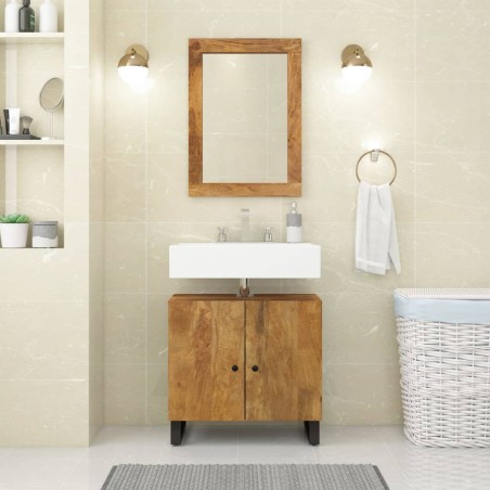 vidaXL Conjunto de muebles de baño 2 piezas madera maciza de mango