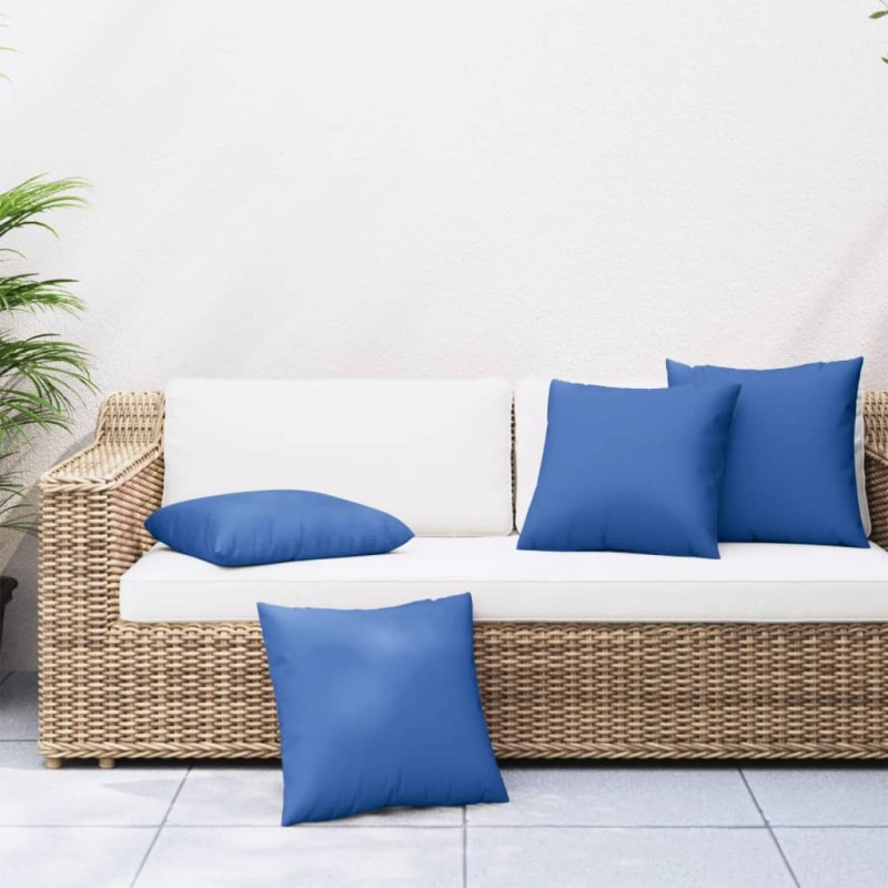 vidaXL Cojines decorativos 4 uds tela azul royal 40x40 cm vidaXL Cojines decorativos 4 uds tela azul royal 40x40 cm