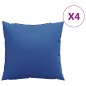 vidaXL Cojines decorativos 4 uds tela azul royal 40x40 cm vidaXL Cojines decorativos 4 uds tela azul royal 40x40 cm