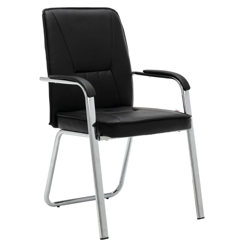 vidaXL Silla de oficina de cuero sintético negra vidaXL Silla de oficina de cuero sintético negra