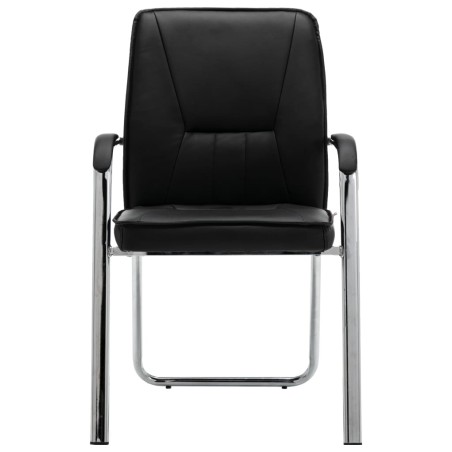vidaXL Silla de oficina de cuero sintético negra