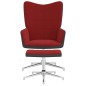 vidaXL Silla de relajación con reposapiés terciopelo y PVC rojo tinto vidaXL Silla de relajación con reposapiés terciopelo y PVC rojo tinto