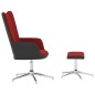 vidaXL Silla de relajación con reposapiés terciopelo y PVC rojo tinto vidaXL Silla de relajación con reposapiés terciopelo y PVC rojo tinto