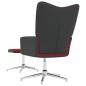 vidaXL Silla de relajación con reposapiés terciopelo y PVC rojo tinto vidaXL Silla de relajación con reposapiés terciopelo y PVC rojo tinto