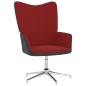 vidaXL Silla de relajación con reposapiés terciopelo y PVC rojo tinto vidaXL Silla de relajación con reposapiés terciopelo y PVC rojo tinto
