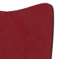 vidaXL Silla de relajación con reposapiés terciopelo y PVC rojo tinto vidaXL Silla de relajación con reposapiés terciopelo y PVC rojo tinto