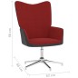 vidaXL Silla de relajación con reposapiés terciopelo y PVC rojo tinto vidaXL Silla de relajación con reposapiés terciopelo y PVC rojo tinto