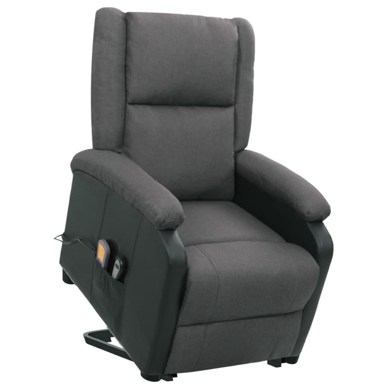 vidaXL Sillón de masaje elevable tela gris oscuro vidaXL Sillón de masaje elevable tela gris oscuro
