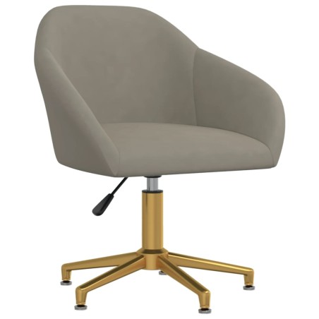vidaXL Silla de comedor giratoria de terciopelo gris claro
