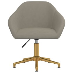 vidaXL Silla de comedor giratoria de terciopelo gris claro