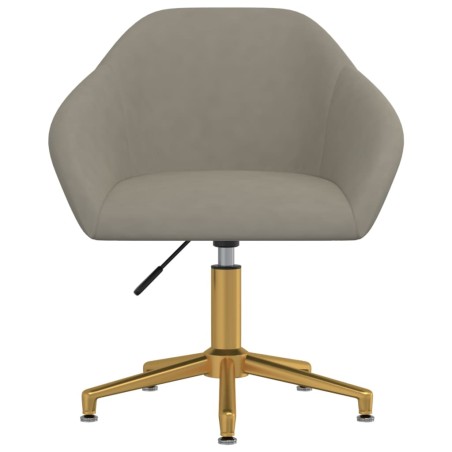 vidaXL Silla de comedor giratoria de terciopelo gris claro