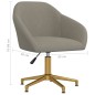 vidaXL Silla de comedor giratoria de terciopelo gris claro