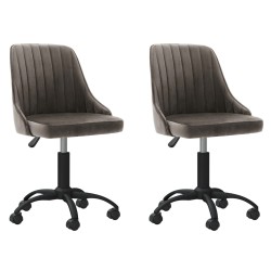 vidaXL Sillas de comedor giratorias 2 unidades terciopelo gris oscuro