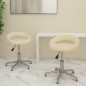 vidaXL Sillas de comedor giratorias 2 unidades cuero sintético crema vidaXL Sillas de comedor giratorias 2 unidades cuero sintético crema
