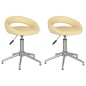 vidaXL Sillas de comedor giratorias 2 unidades cuero sintético crema vidaXL Sillas de comedor giratorias 2 unidades cuero sintético crema