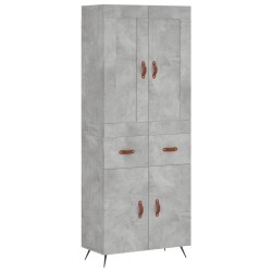 vidaXL Aparador alto madera contrachapada gris hormigón 69,5x34x180 cm