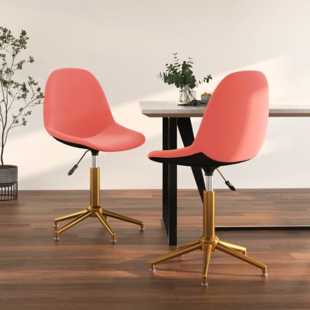 vidaXL Sillas de comedor giratorias 2 unidades terciopelo rosa