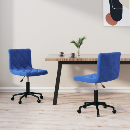 vidaXL Sillas de comedor giratorias 2 uds terciopelo azul
