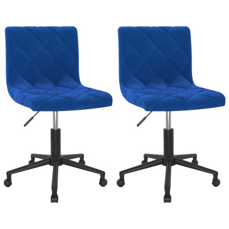vidaXL Sillas de comedor giratorias 2 uds terciopelo azul