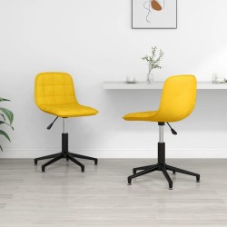 vidaXL Sillas de comedor giratorias 2 uds terciopelo amarillo