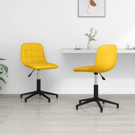 vidaXL Sillas de comedor giratorias 2 uds terciopelo amarillo