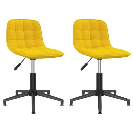 vidaXL Sillas de comedor giratorias 2 uds terciopelo amarillo