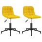 vidaXL Sillas de comedor giratorias 2 uds terciopelo amarillo