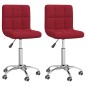vidaXL Sillas de comedor giratorias 2 unidades tela rojo tinto vidaXL Sillas de comedor giratorias 2 unidades tela rojo tinto