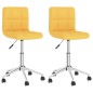 vidaXL Sillas de comedor giratorias 2 unidades tela amarillo mostaza