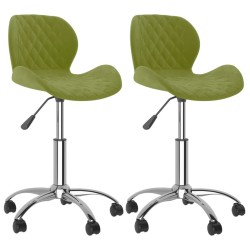 vidaXL Sillas de comedor giratorias 2 unidades terciopelo verde claro
