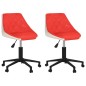 vidaXL Sillas de comedor giratorias 2 uds cuero sintético rojo y blanco vidaXL Sillas de comedor giratorias 2 uds cuero sintético rojo y blanco