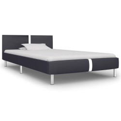 vidaXL Estructura de cama de cuero sintético negro 90x200 cm