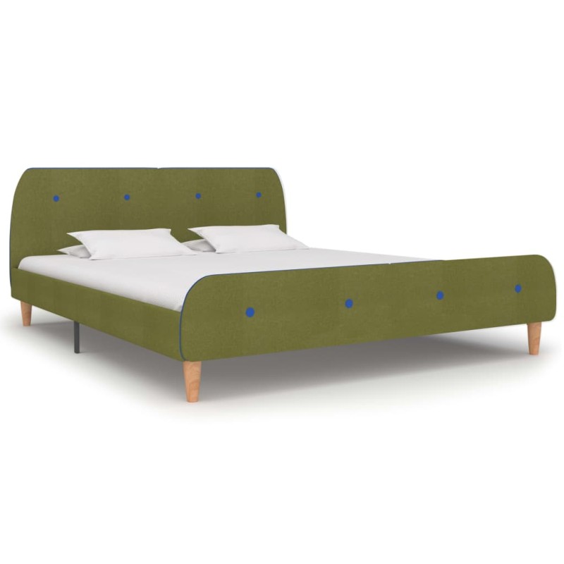 vidaXL Estructura de cama de tela verde 180x200 cm vidaXL Estructura de cama de tela verde 180x200 cm