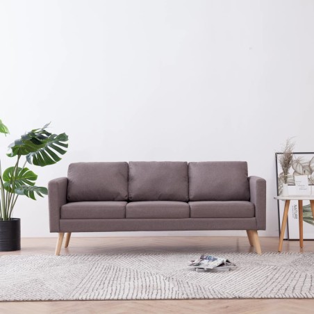 vidaXL Sofá de 3 plazas de tela color gris topo